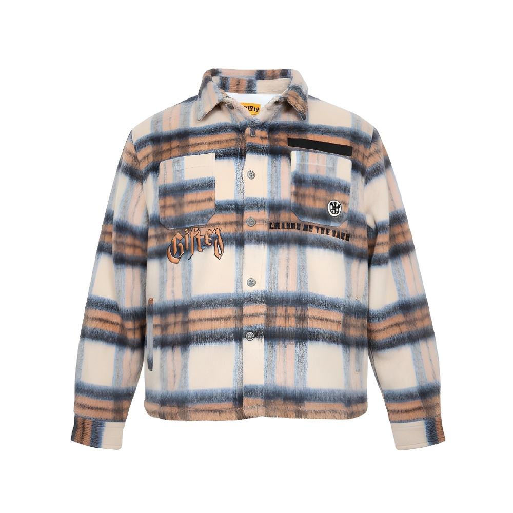 Heavy Weight Sherpa Lined Plaid Button-Up  GFTD LA "LEADER OF THE PACK" Jacket